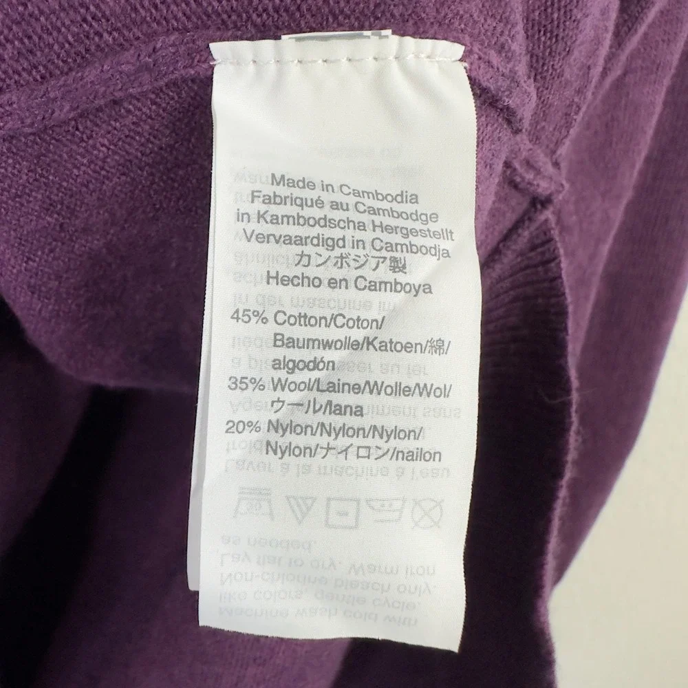 J. Crew Sweater Women‎ M Purple Cotton Wool Blend Knit Minimalist Capsule Tunic